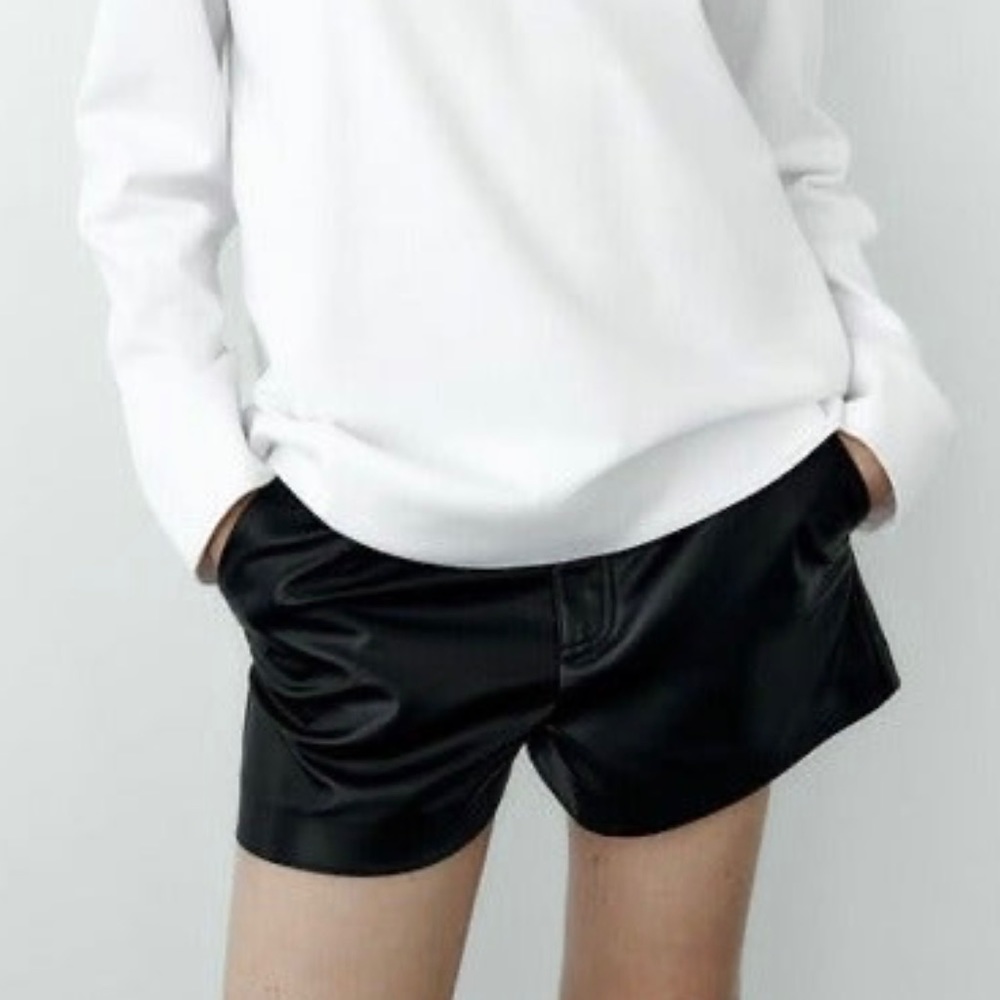 Zara high waisted faux leather shorts NWT